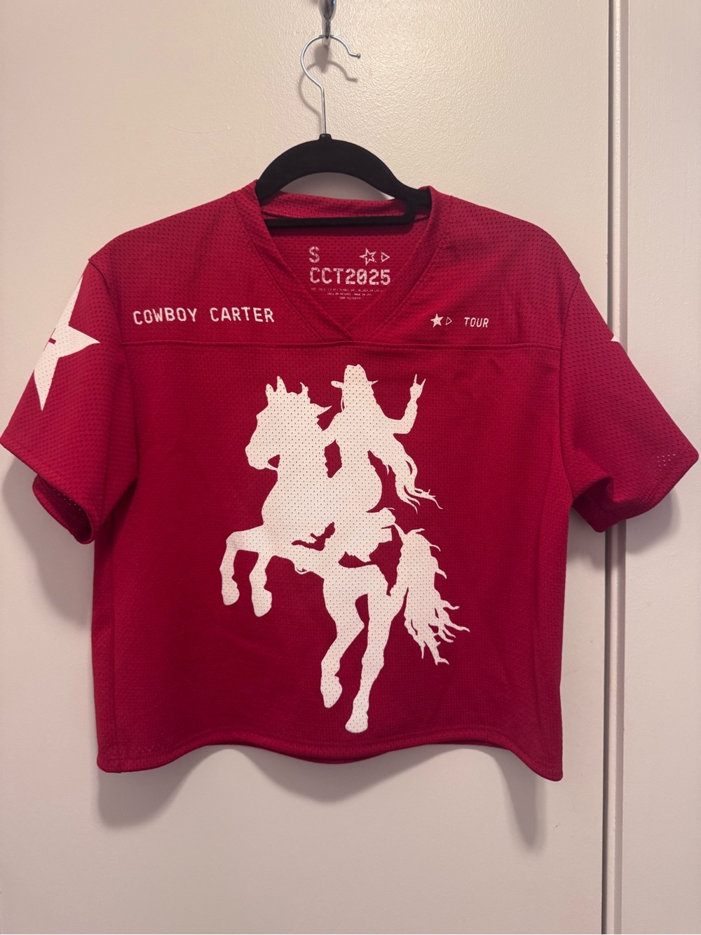 New Beyoncé Cowboy Carter Tour Red Cropped Jersey Size Small